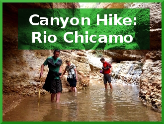 canyon hiking in the Rio Chicamo