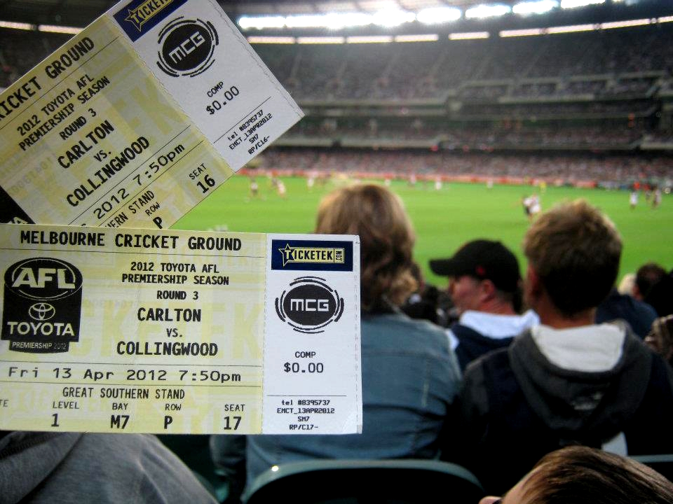 Two free tickets to a  Australian Rules Football game at Melbourne's stadium