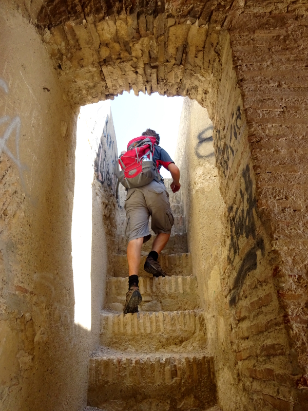 narrow halls of Santa Barbara Castle in Alicante
