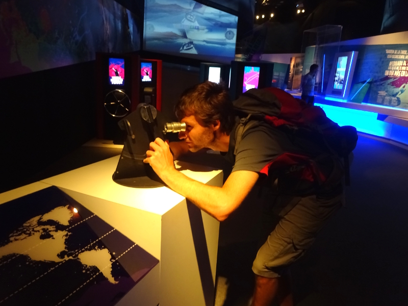 using a sextant at Volvo Ocean Race Museum, Alicante